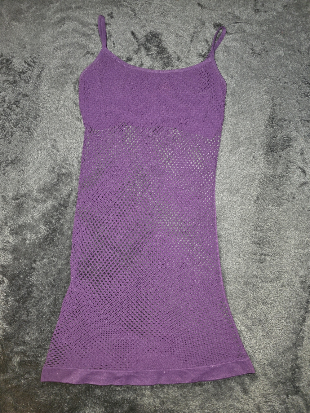 Poof! Purple Fishnet Sexy Camisole Tank Top OS